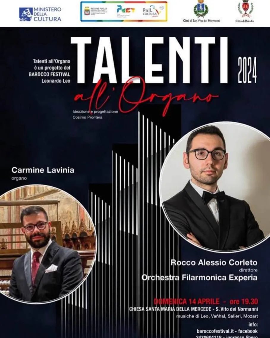 TALENTI ALL’ORGANO – Concerto per organo e Orchestra 14 aprile 2024